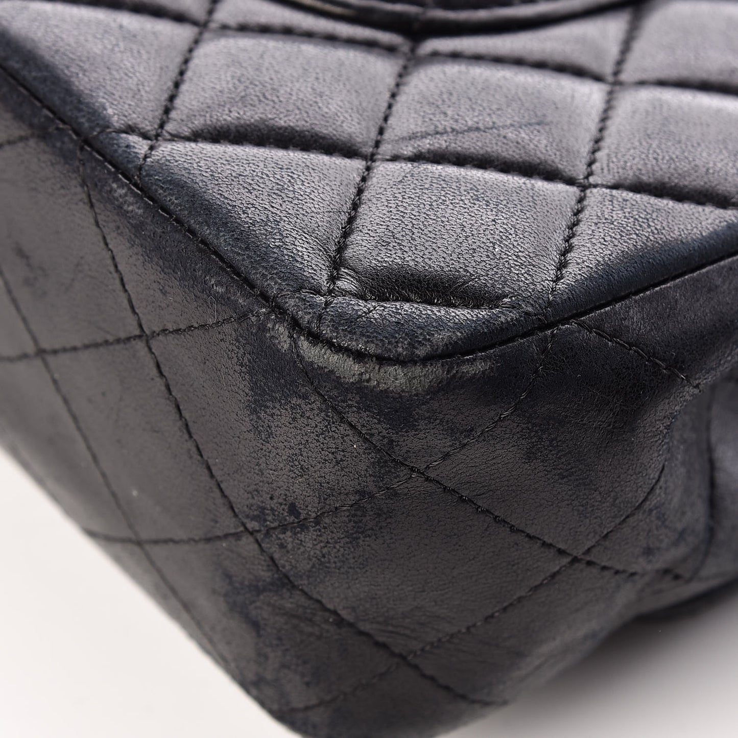Lambskin Quilted Medium Double Flap Black