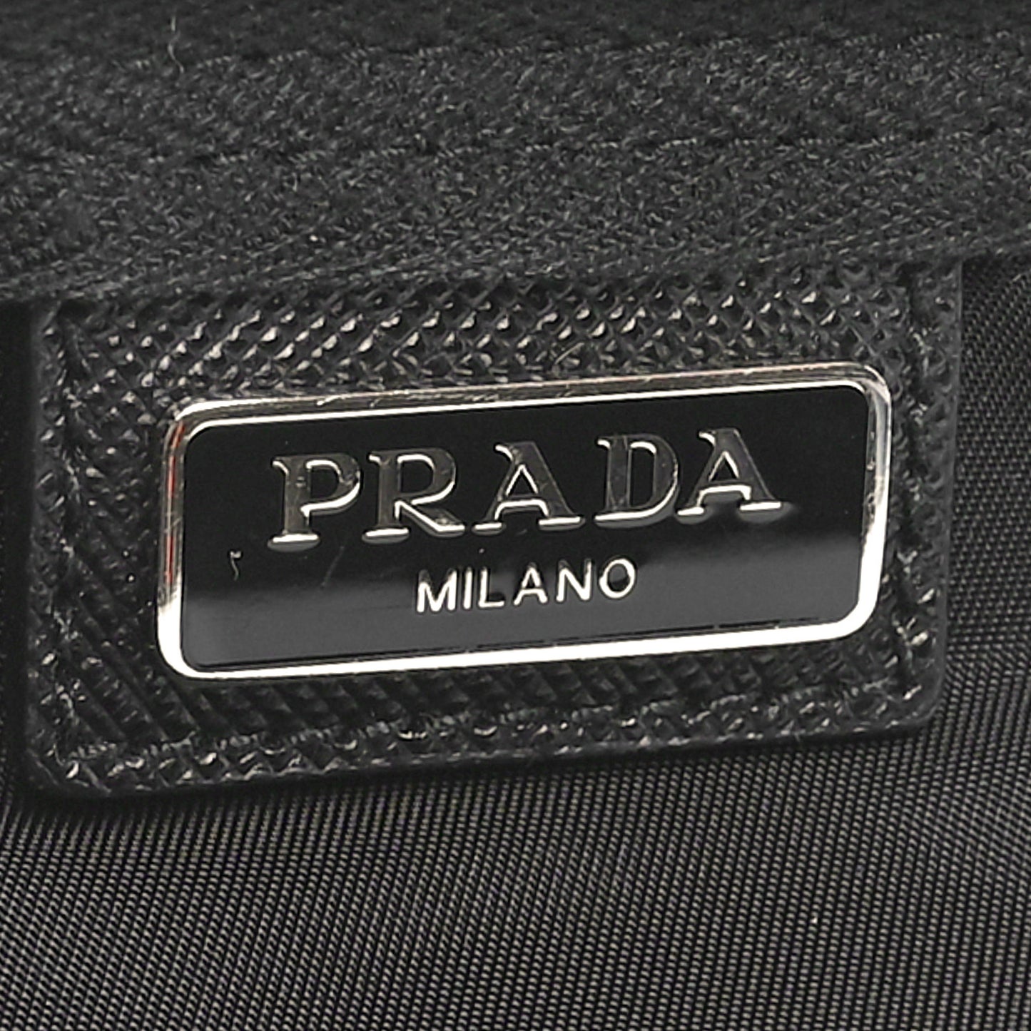 Re-Nylon Saffiano Vela Necessaire Flat Pouch Black