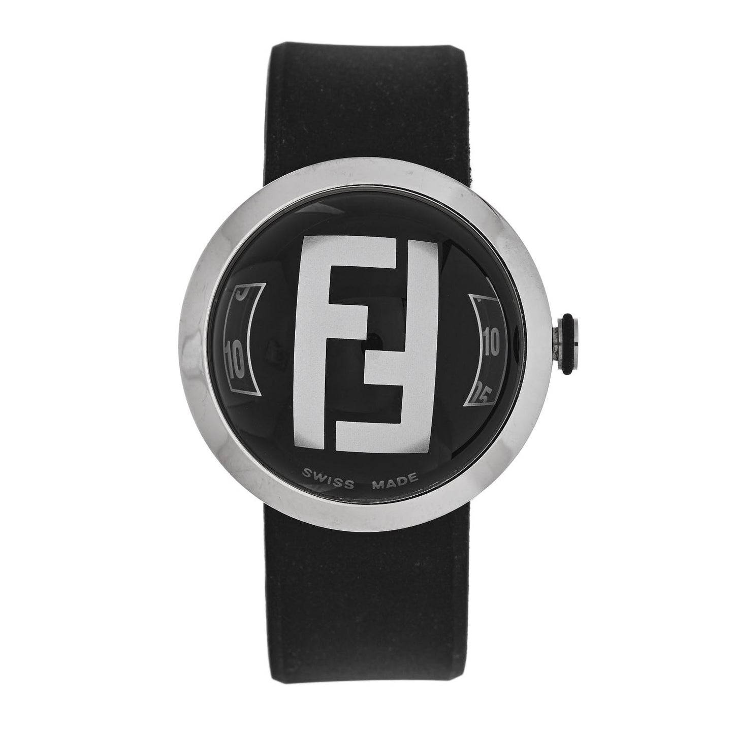 Stainless Steel Rubber 36mm Bussola Bubble Quartz Watch Black Black