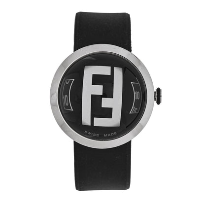 Fendi Stainless Steel Rubber 36mm Bussola Bubble Quartz Watch Black Black 1 of 5
