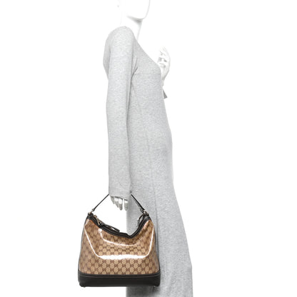Gucci Crystal Monogram Hobo Shoulder Bag Dark Brown 2 of 10