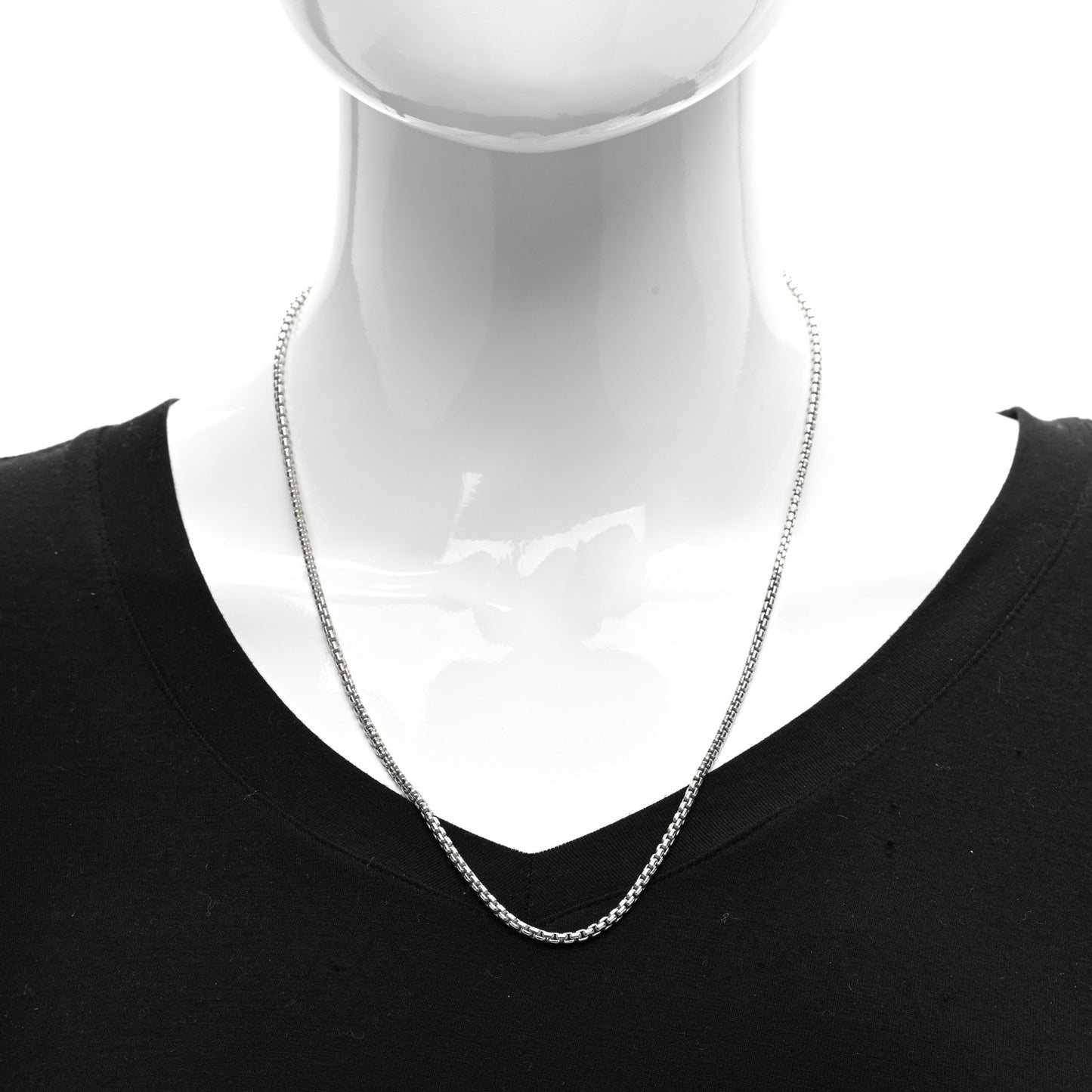 Sterling Silver 2.7mm Small Box Chain Necklace 22"
