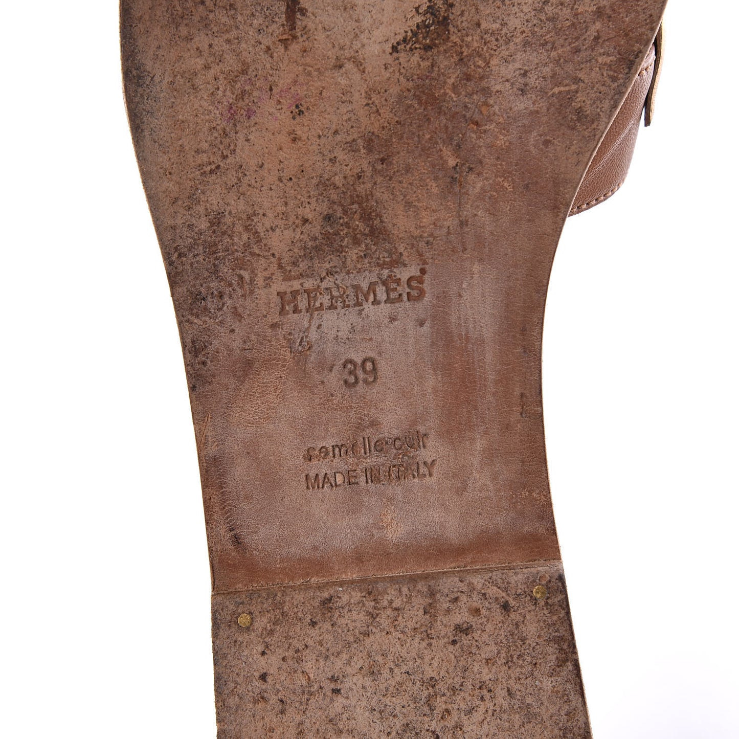 Laminated Nappa Calfskin Oran Sandals 39 Gold