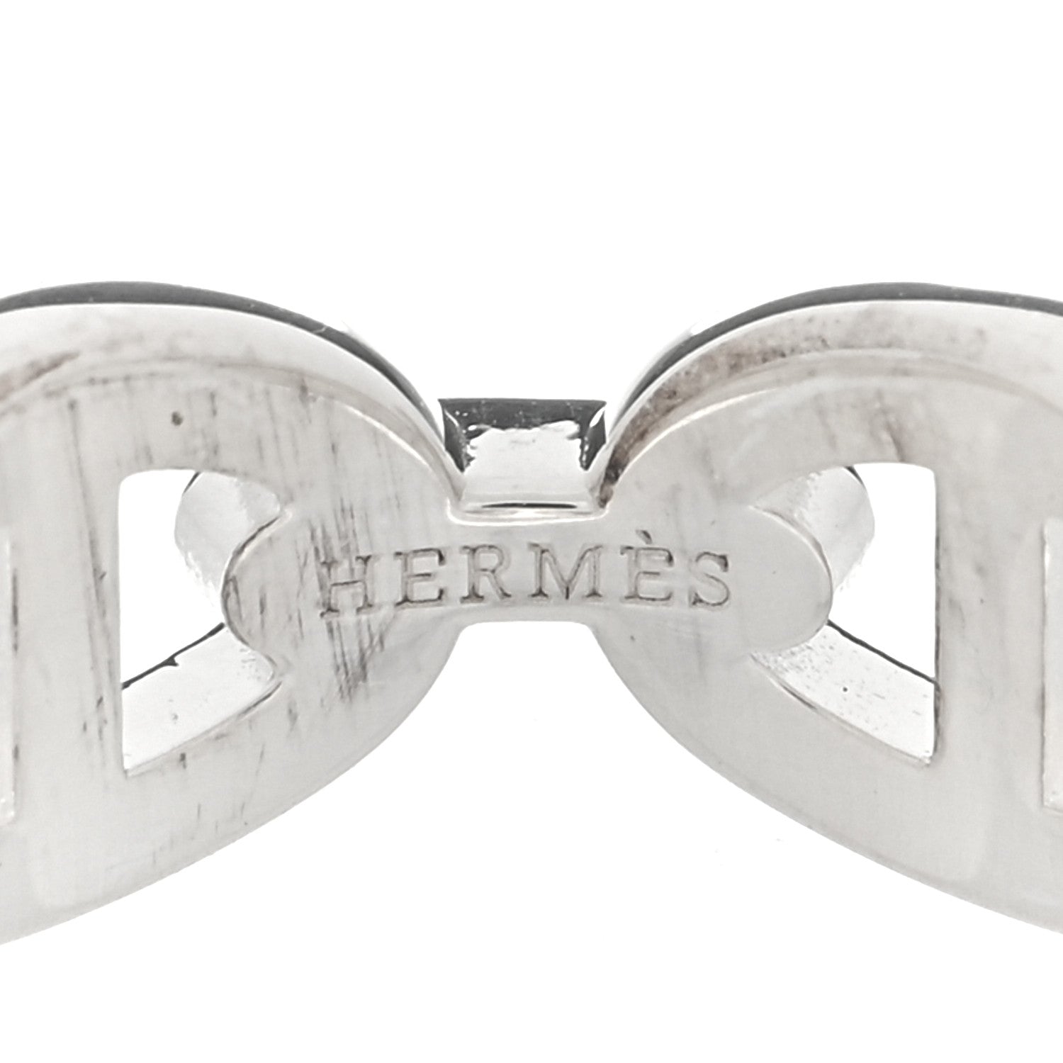 Hermes Sterling Silver PM Chaine d'Ancre Enchainee Band Ring 53 6.25 4 of 5
