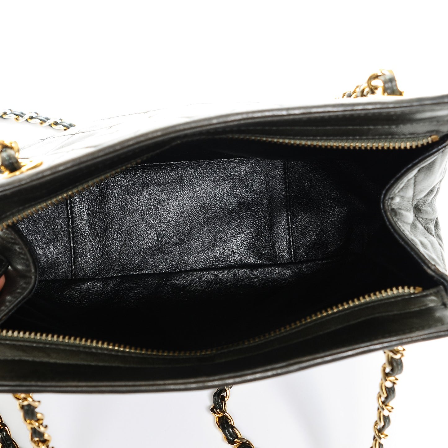 Lambskin Quilted Small Tassel Shoulder Bag Dark Green