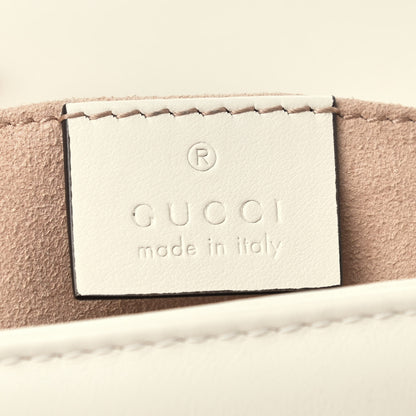 Gucci Calfskin Matelasse Mini GG Marmont Shoulder Bag White 6 of 11