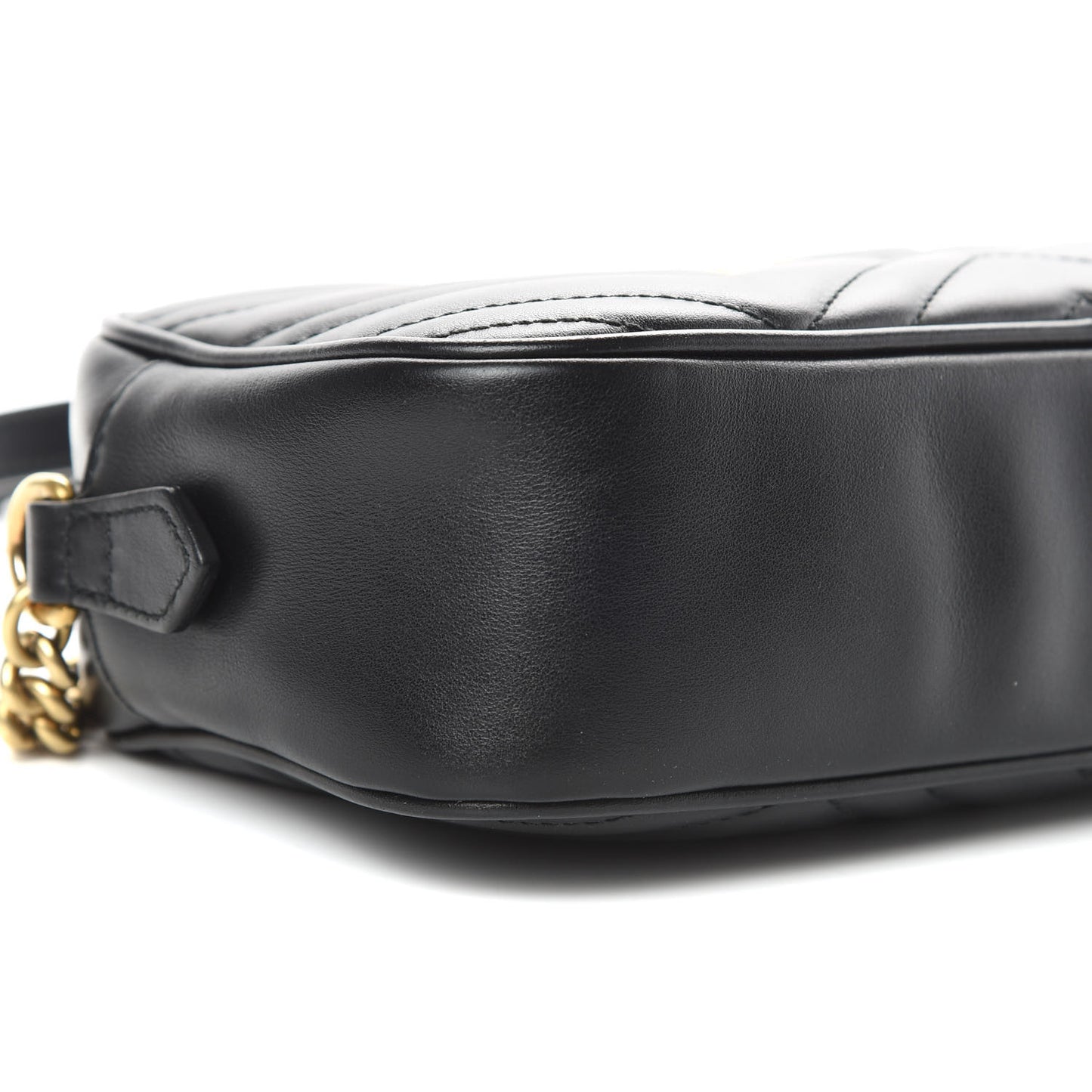 Calfskin Matelasse Small GG Marmont Chain Shoulder Bag Black
