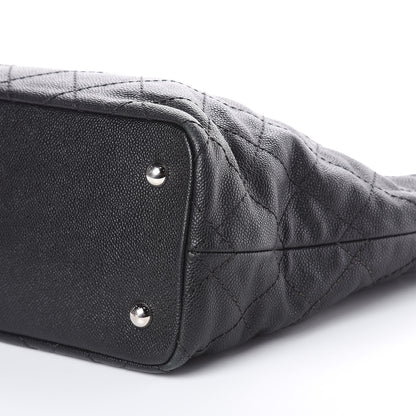 Chanel Grained Calfskin Quilted Small Daily Shopping Tote Black 9 of 14