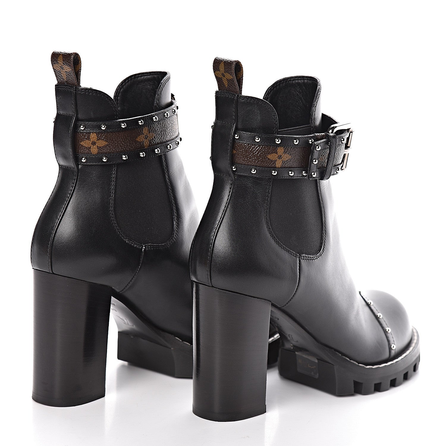 Louis Vuitton Calfskin Monogram Star Trail Chelsea Ankle Boots 39 Black 4 of 8