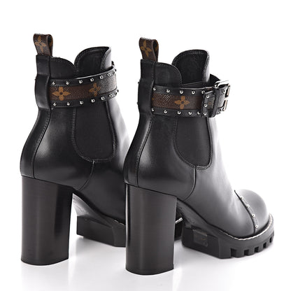 Louis Vuitton Calfskin Monogram Star Trail Chelsea Ankle Boots 39 Black 4 of 8