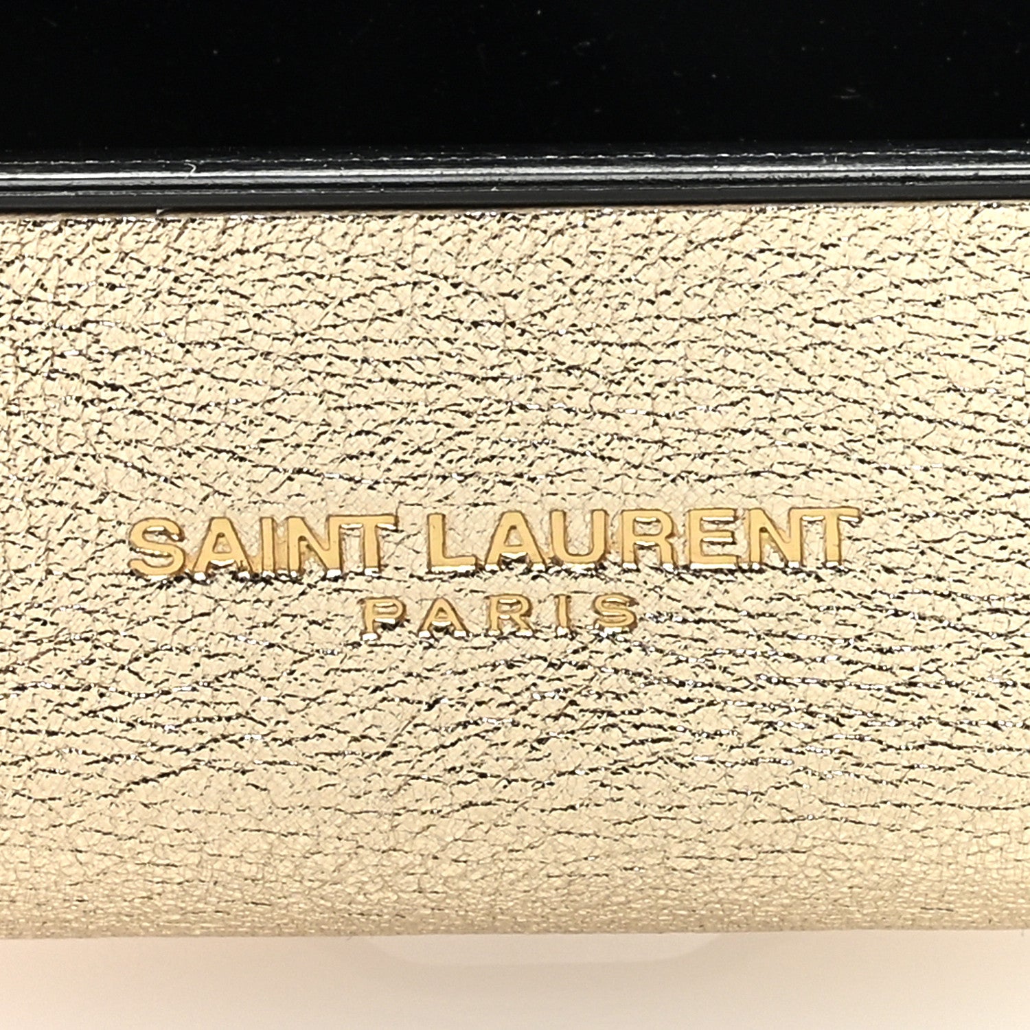 Saint Laurent Metallic Calfskin Paris Airpods Pro Holder Gold 6 of 6