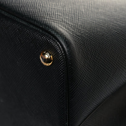 Prada Saffiano Cuir Medium Double Bag Black Fuoco 8 of 25