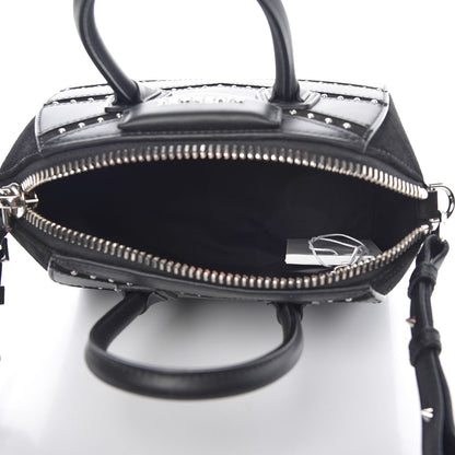 Givenchy Calfskin Suede Mini Studded Chevron Antigona Black 5 of 8