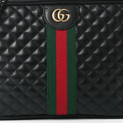 Gucci Calfskin Web Trapuntata Small GG Shoulder Bag Black 9 of 11