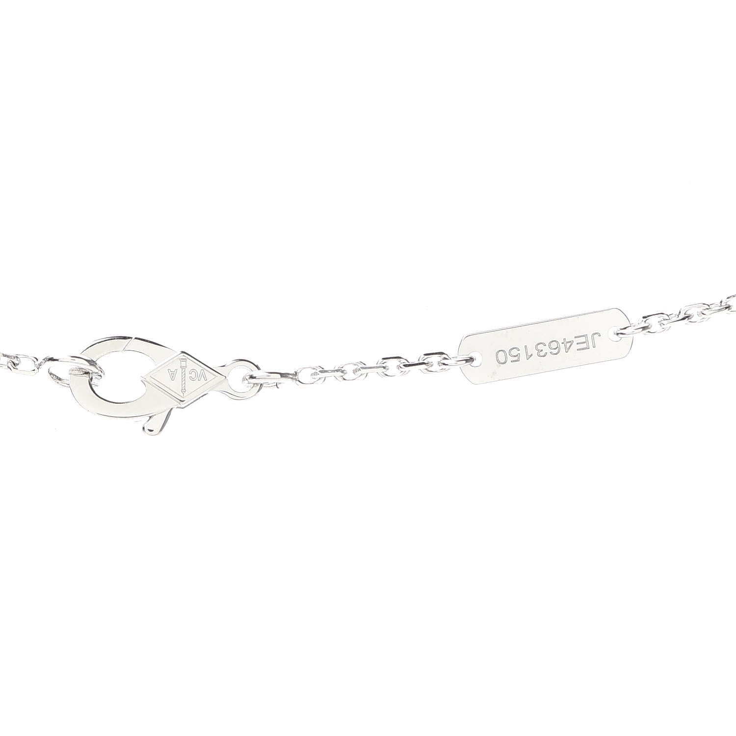 Van Cleef & Arpels 18K White Gold Mother of Pearl Vintage Alhambra Pendant Necklace 4 of 7