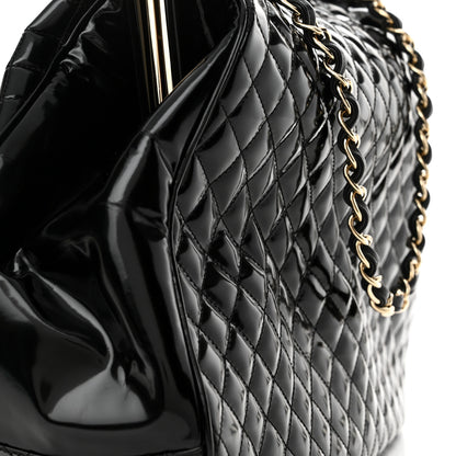 Chanel Glazed Calfskin Quilted Mademoiselle Large Frame Bag Black 13 of 14