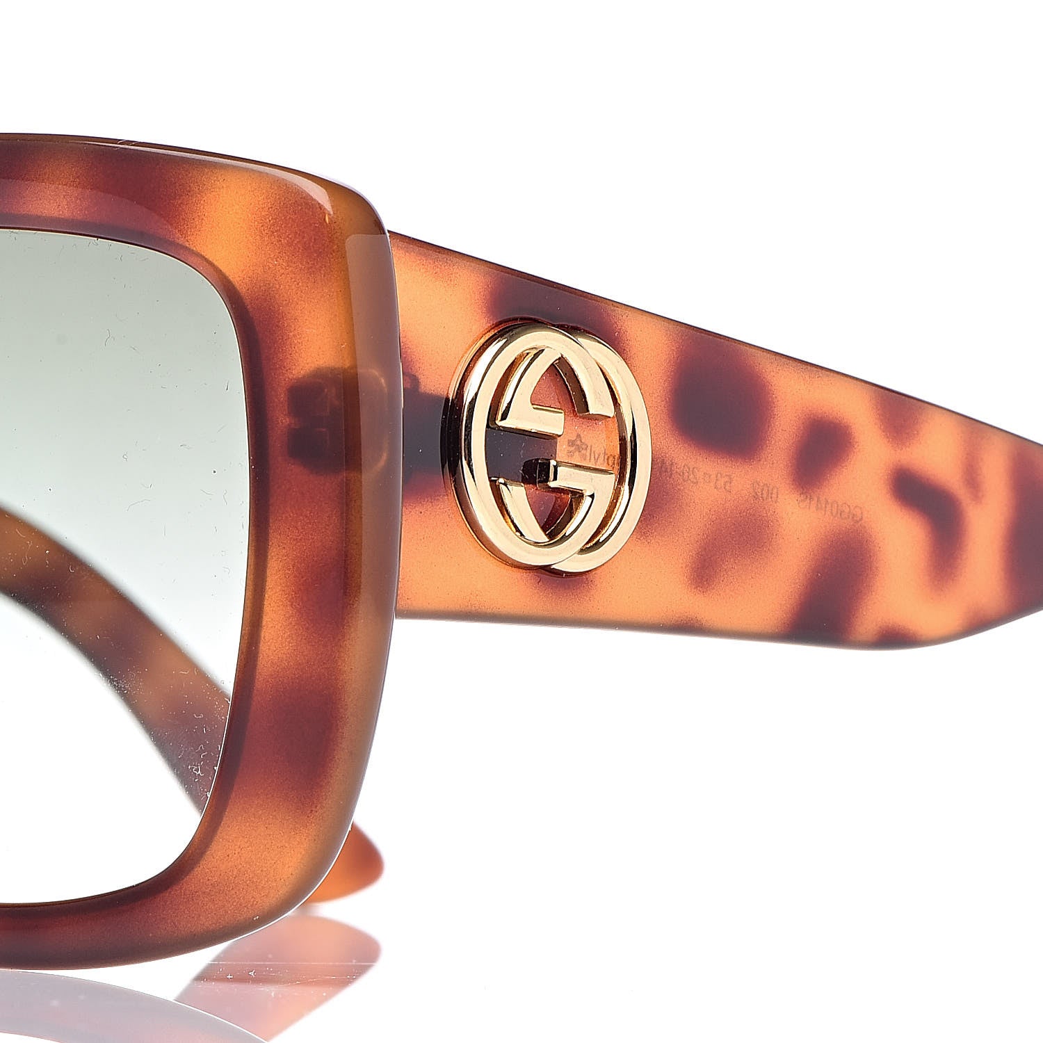 Gucci Acetate Square Frame Sunglasses GG0141S Tortoise 9 of 9