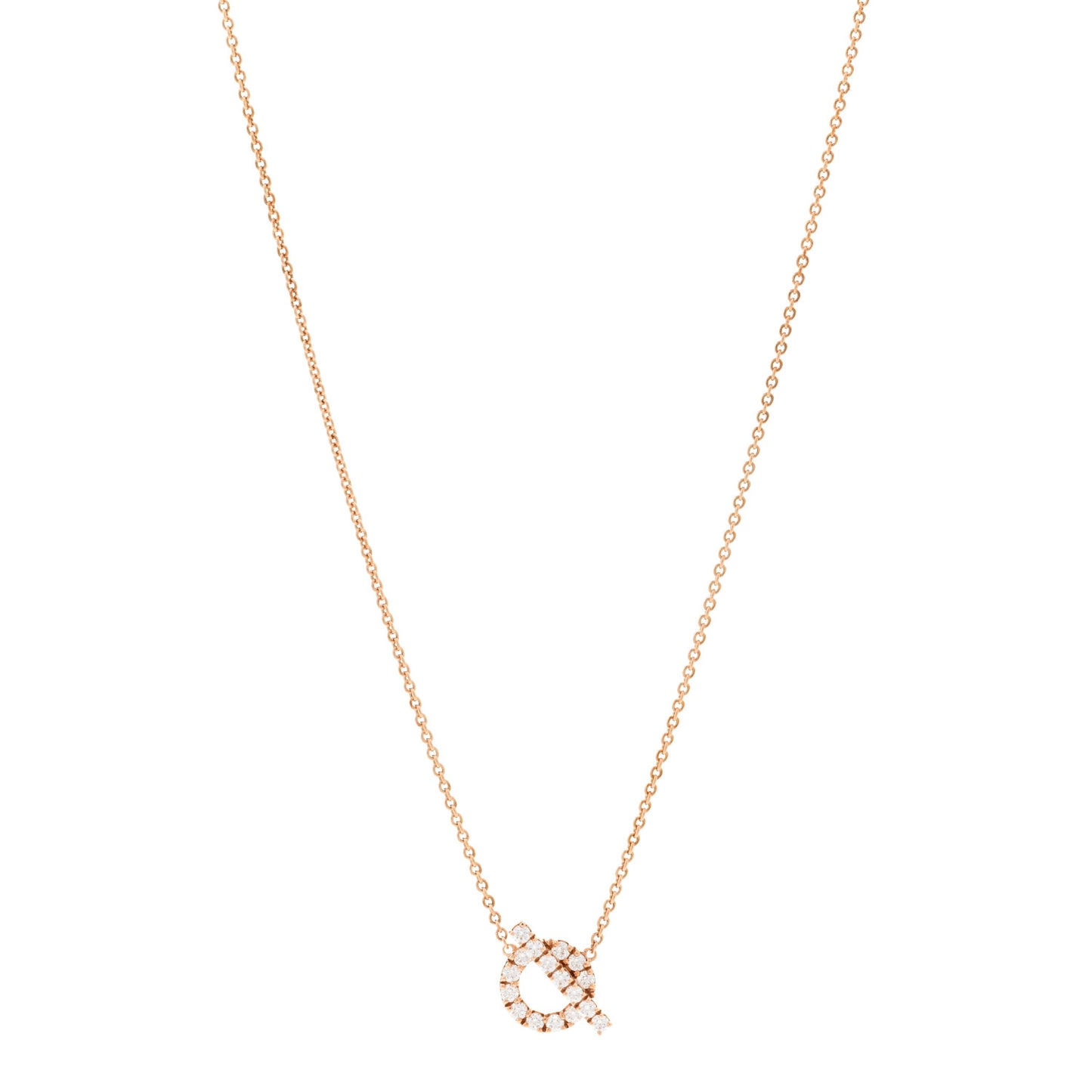 18K Rose Gold Diamond Finesse Pendant Necklace