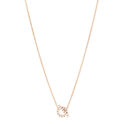 Hermes 18K Rose Gold Diamond Finesse Pendant Necklace 1 of 5