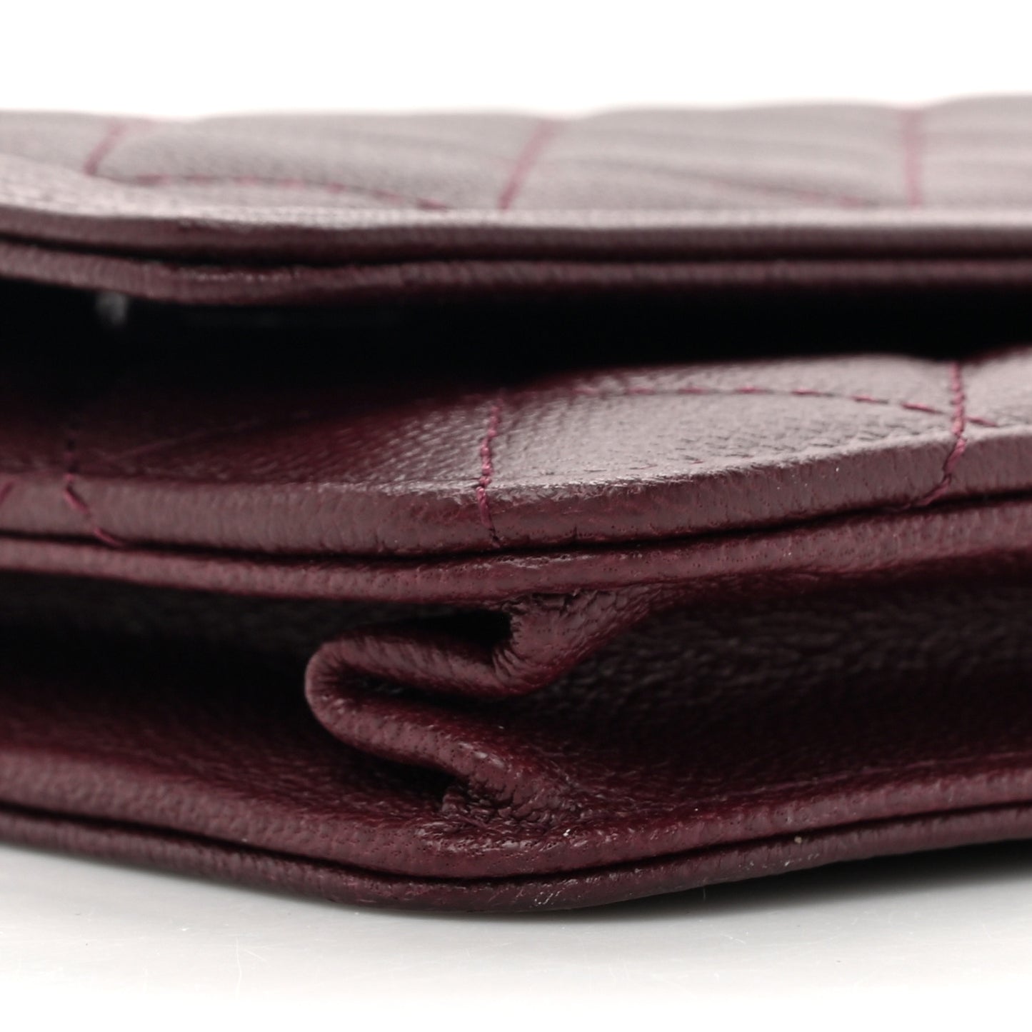 Caviar Quilted Boy Wallet On Chain WOC Burgundy