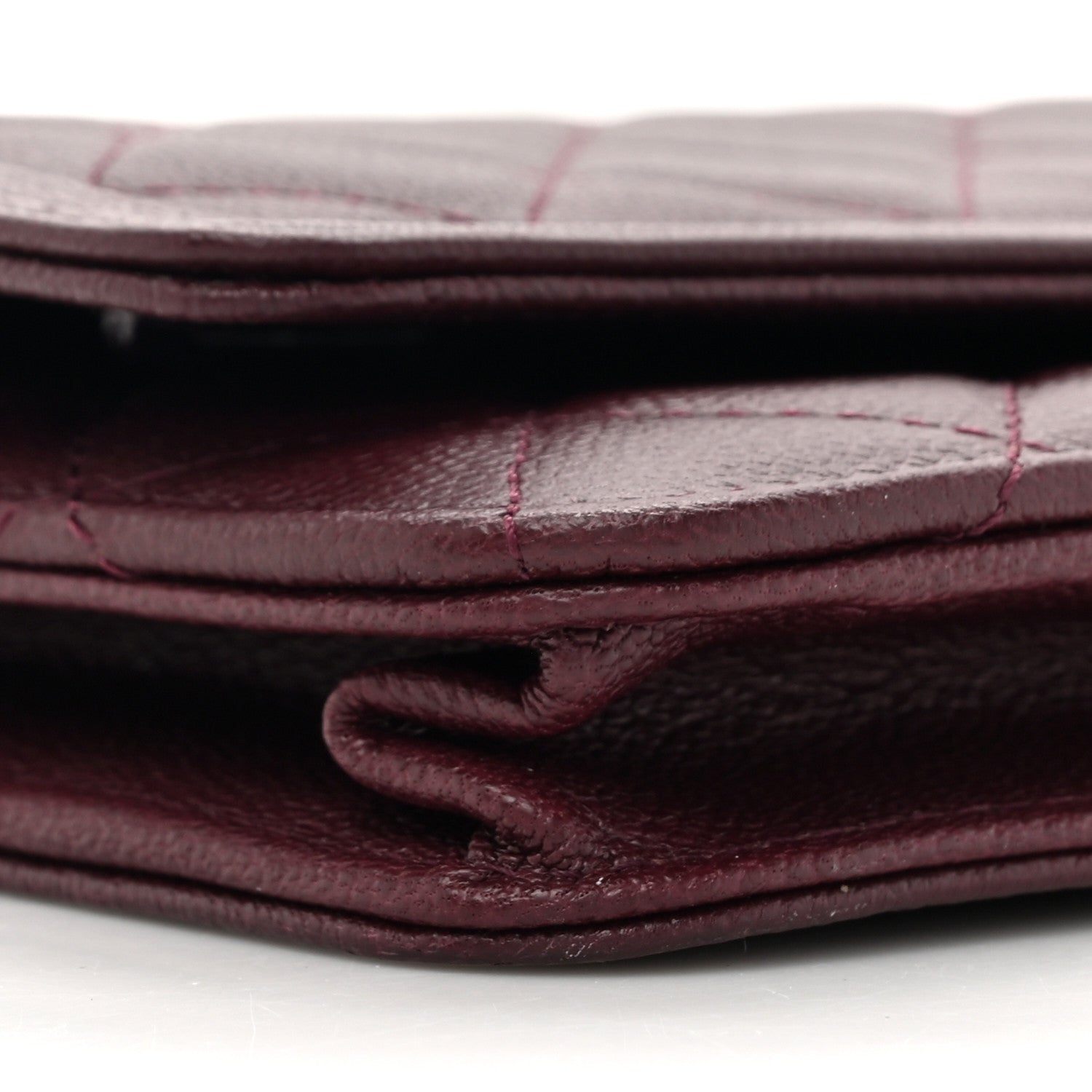 Chanel Caviar Quilted Boy Wallet On Chain WOC Burgundy 10 of 14