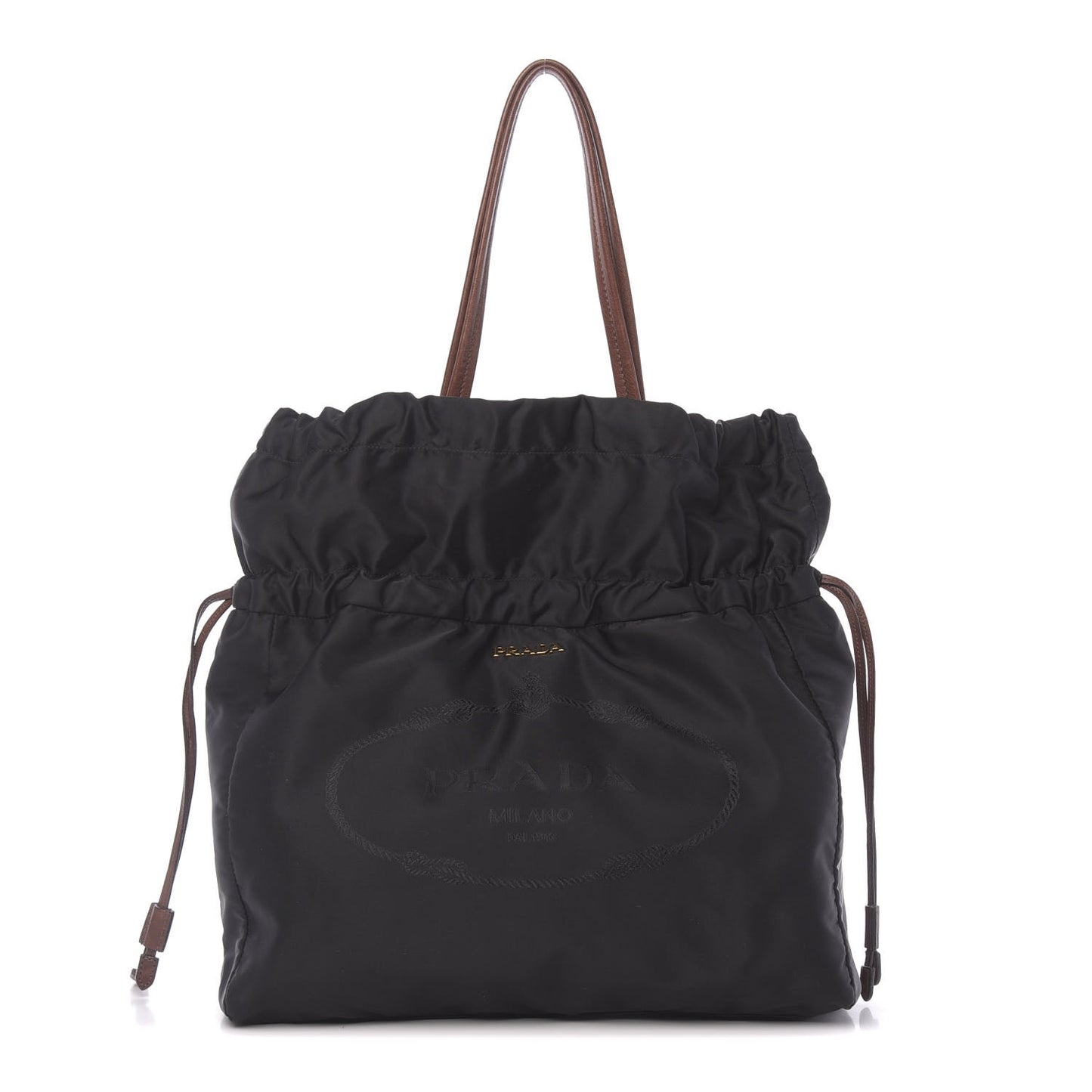 Tessuto Nylon Jacquard Logo Tote Black