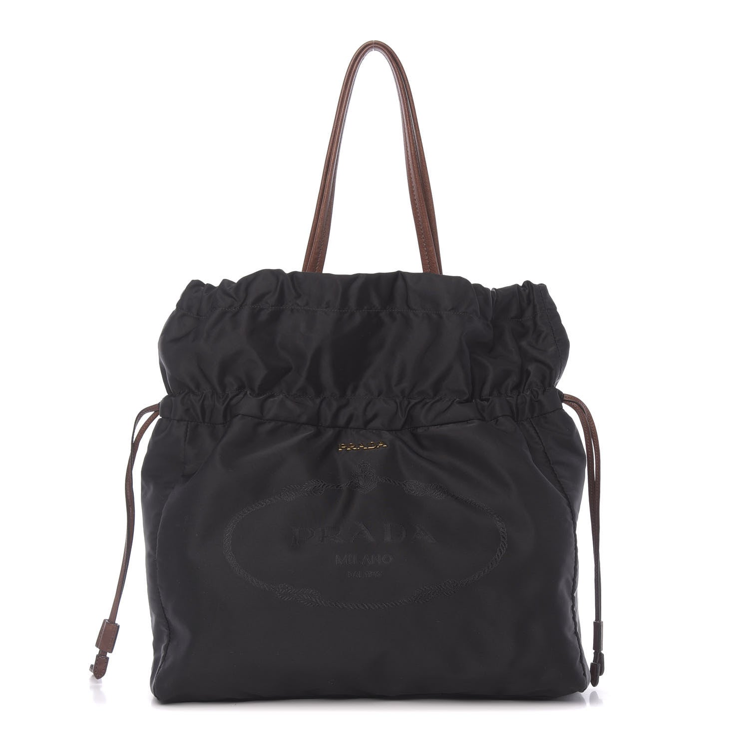 Prada Tessuto Nylon Jacquard Logo Tote Black 1 of 13