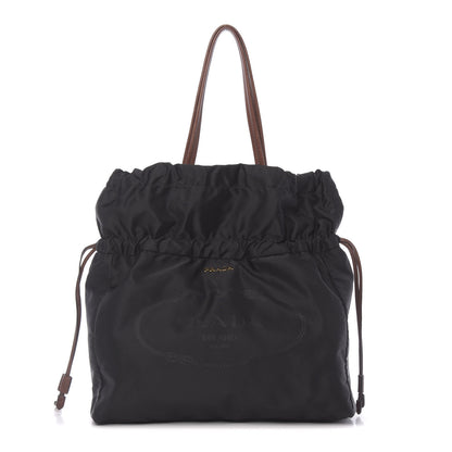 Prada Tessuto Nylon Jacquard Logo Tote Black 1 of 13