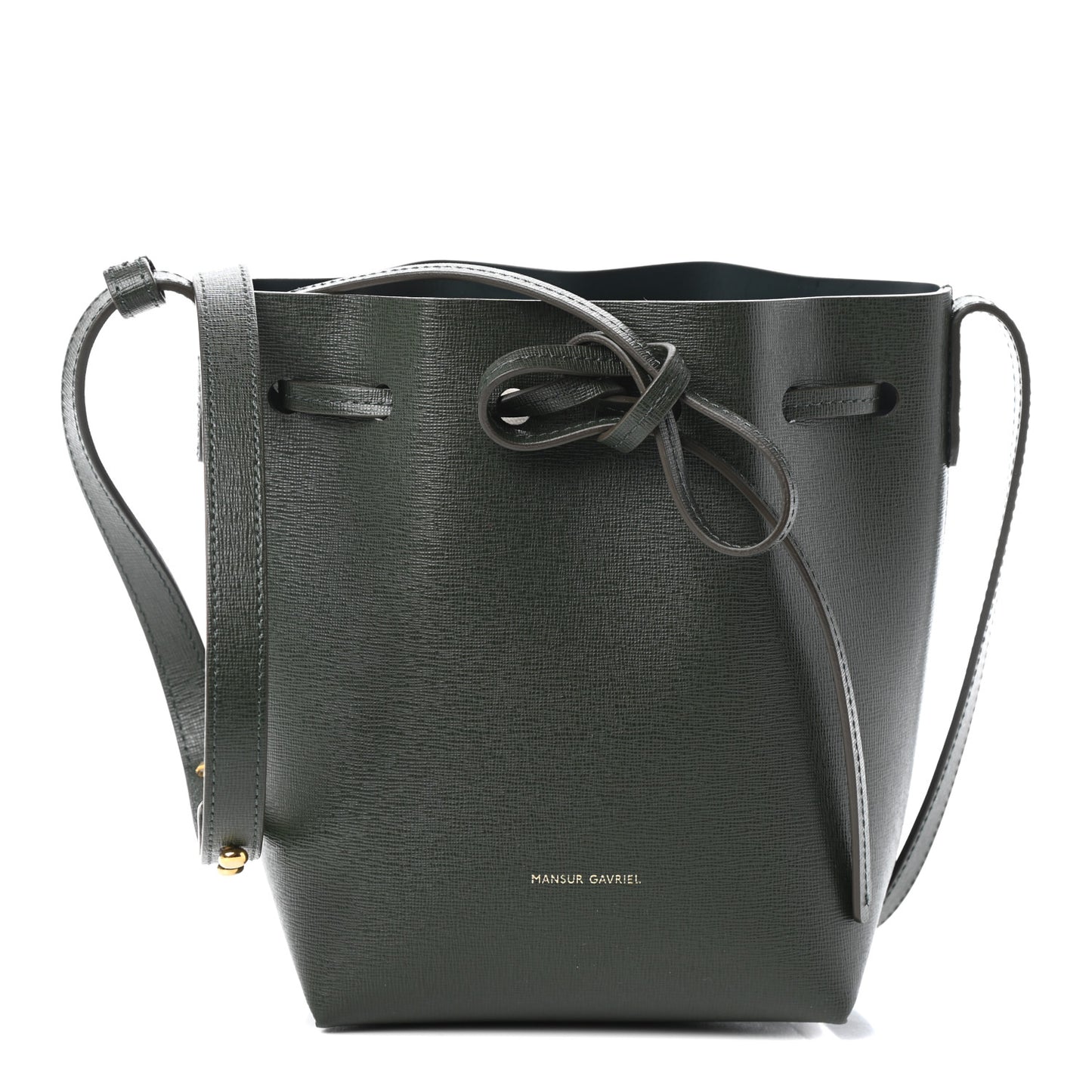 Saffiano Mini Mini Bucket Bag Dark Green