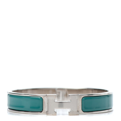 Hermes Enamel Narrow Clic Clac H Bracelet PM Bleu Canard 1 of 4