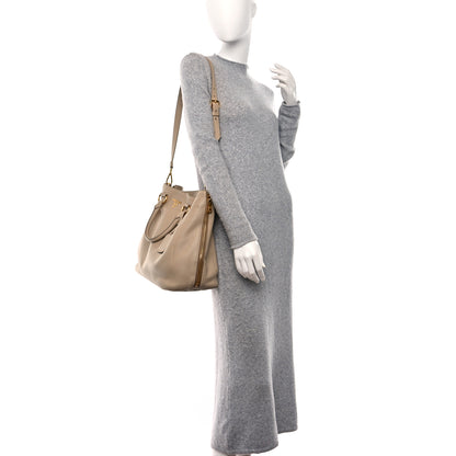 Prada Vitello Daino Side Zip Tote Sabbia 2 of 10