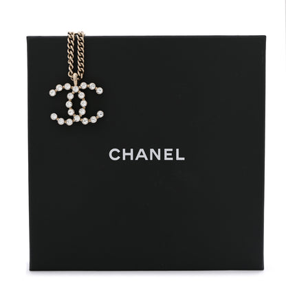 Chanel Crystal CC Pendant Necklace Gold 7 of 7