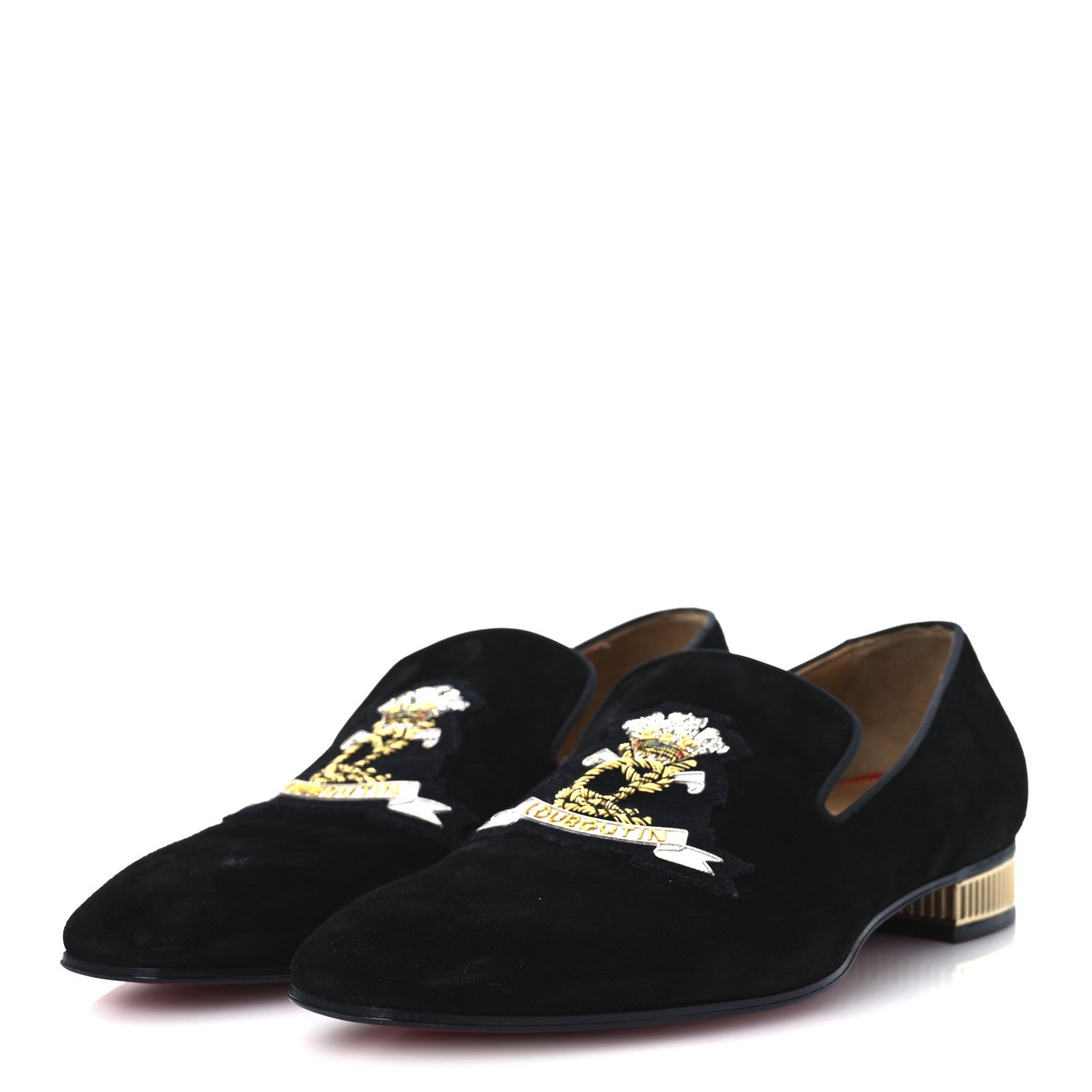 Christian Louboutin Veau Velour Mens Colonnaki Cruise Venetian Flat Loafer 42 Black 4 of 11