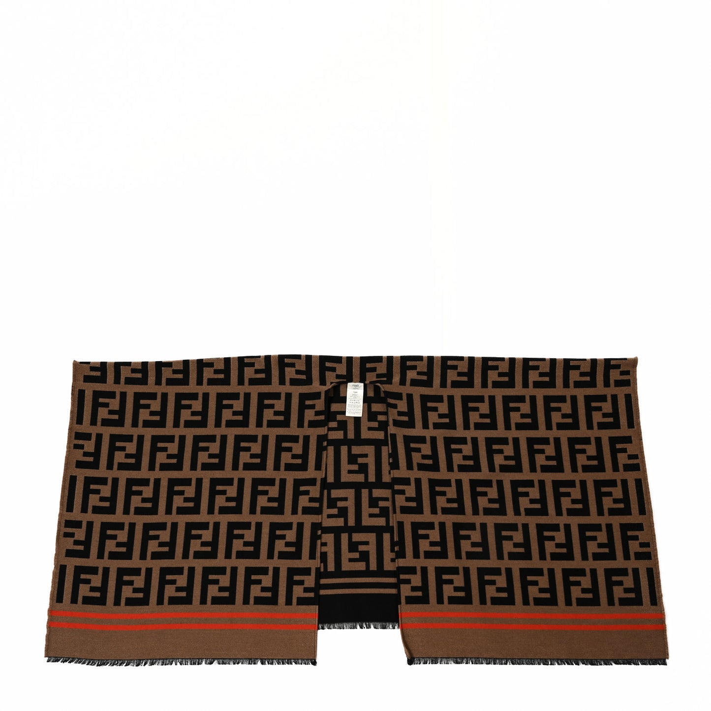 Wool Silk FF Poncho Camel