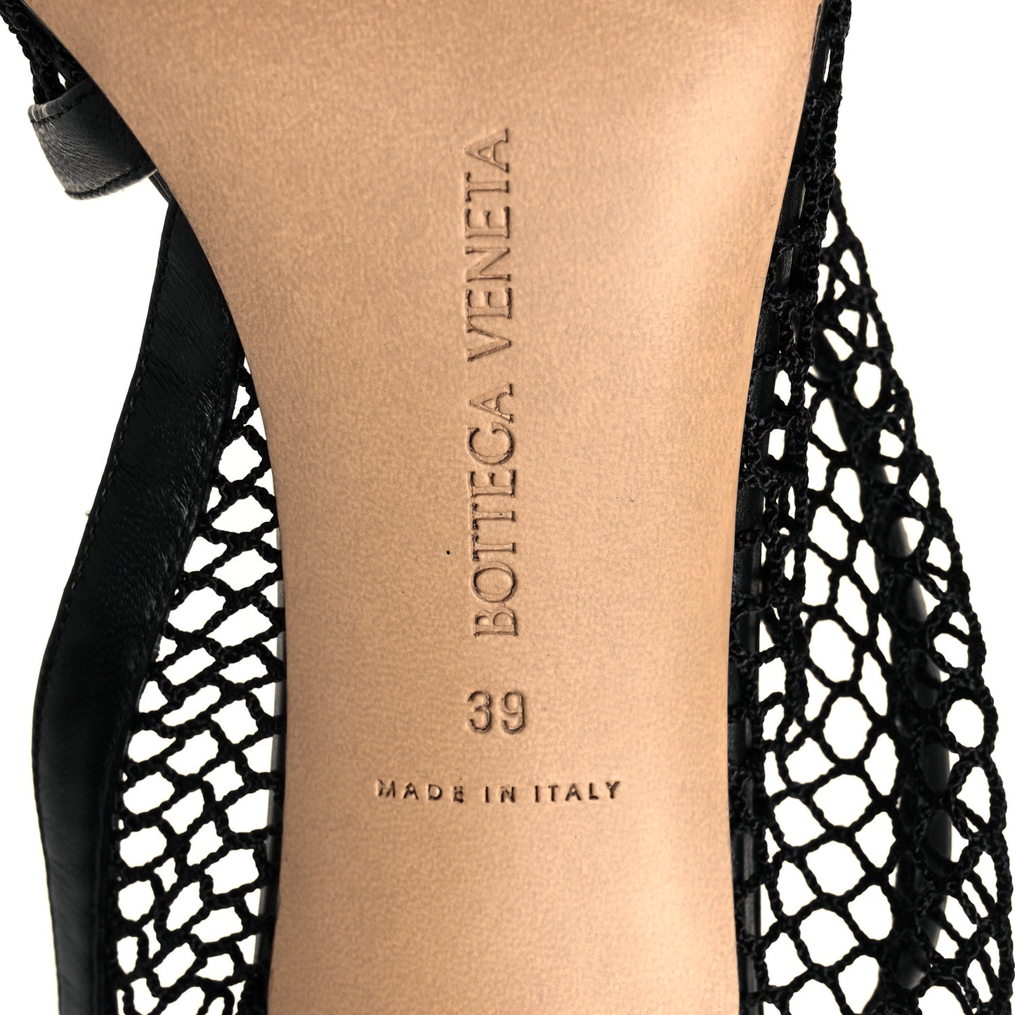 Mesh Nappa Chunky Chain Sandals 39 Black