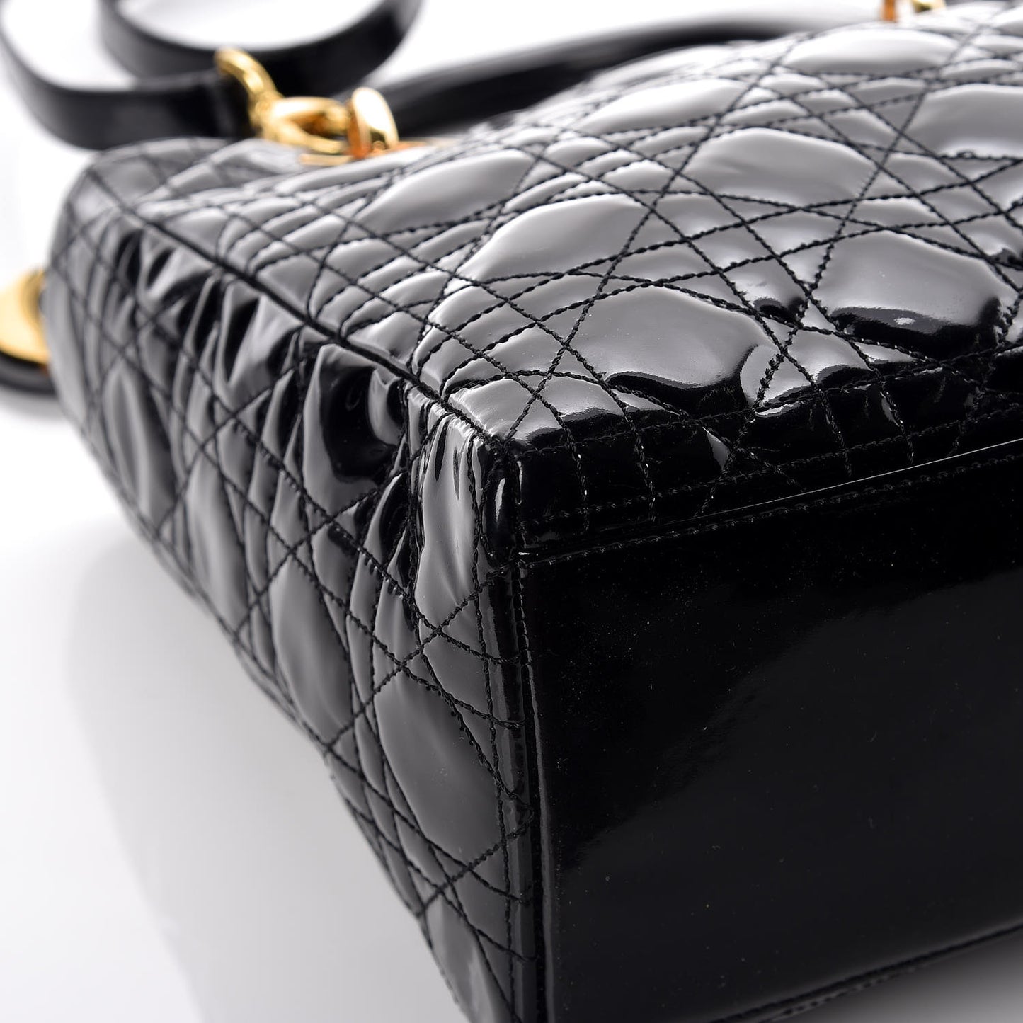 Patent Cannage Medium Lady Dior Black