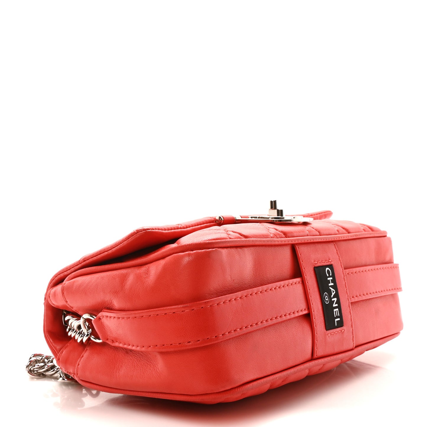 Lambskin Quilted Medium Icons Secret Label Flap Coral