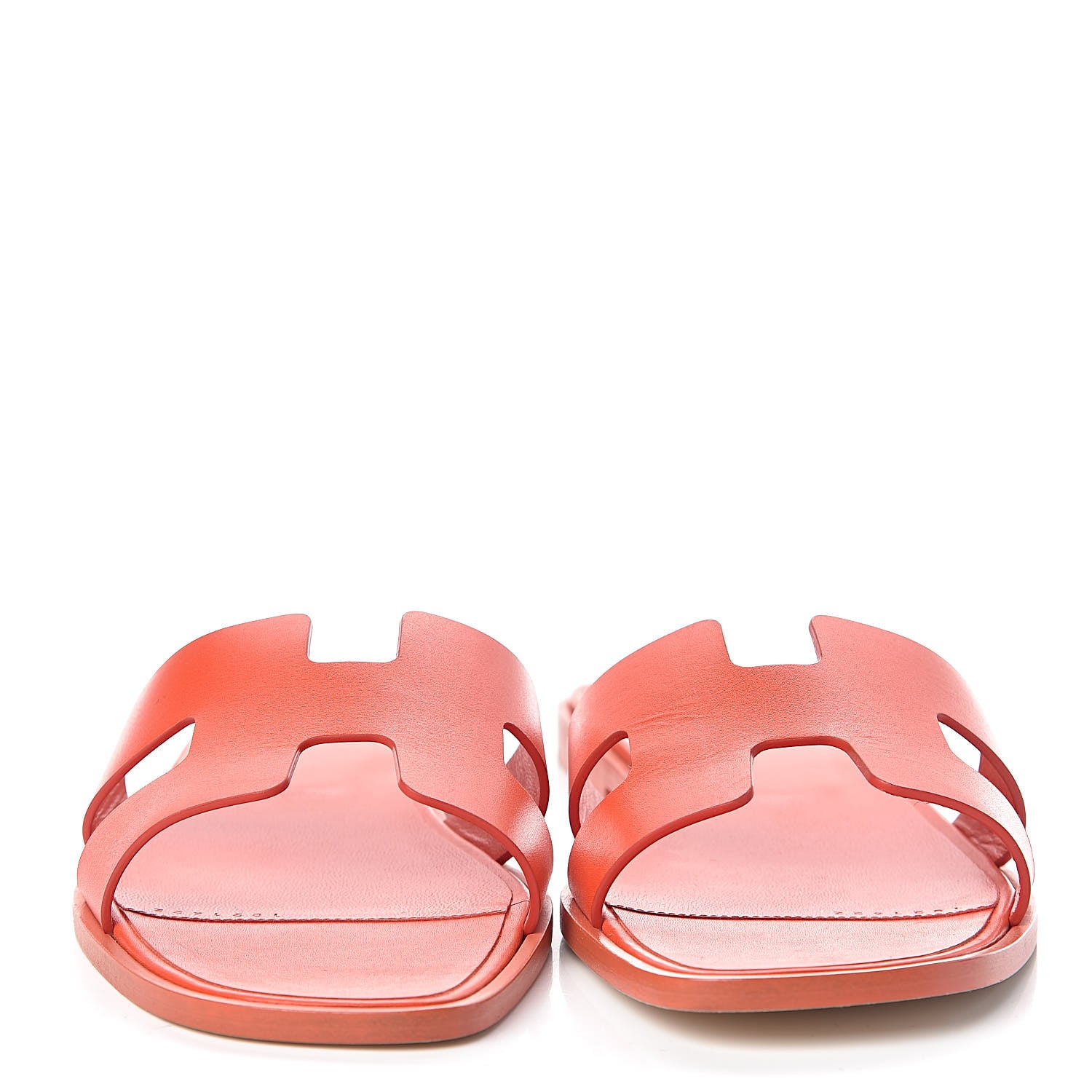 Hermes Calfskin Oran Sandals 40.5 Pavot 2 of 9