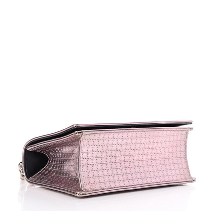 Christian Dior Metallic Patent Micro-Cannage Medium Diorama Flap Bag Pink 4 of 9