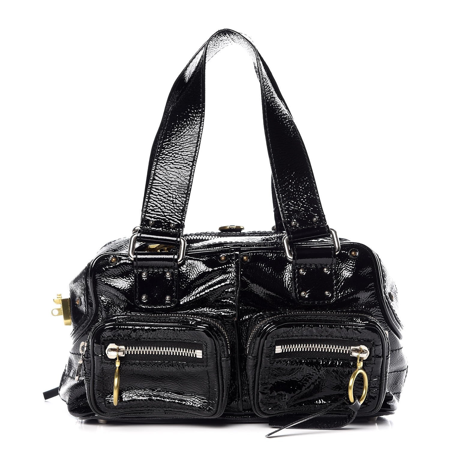 Chloe Crinkled Patent Betty Shoulder Bag Black 1 of 9