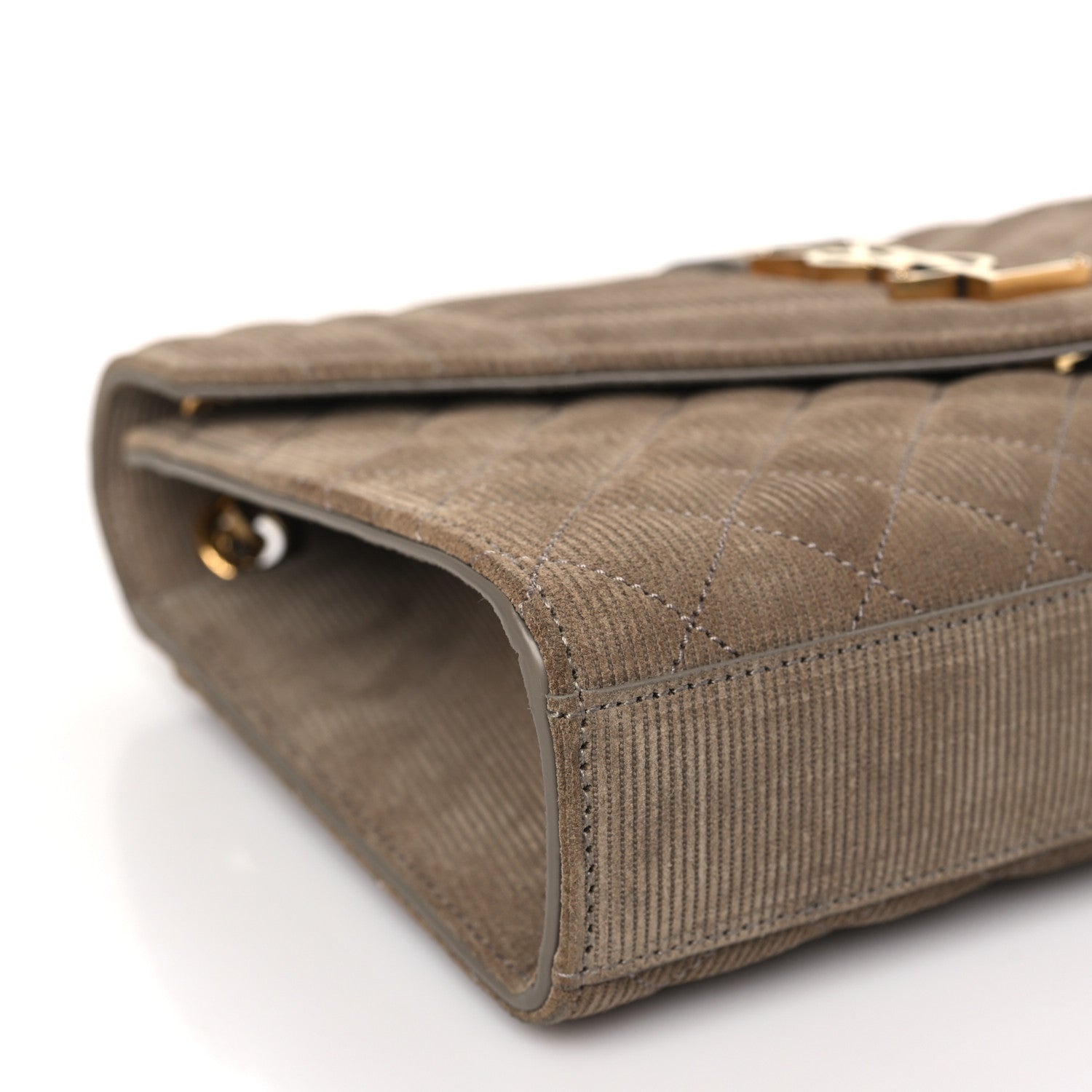 Saint Laurent Canvas Calfskin Mixed Matelasse Triquilt Medium Monogram Satchel Beige 8 of 9