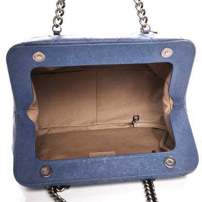 Chanel Caviar Quilted Framed Bowling Bag Blue 5 of 13