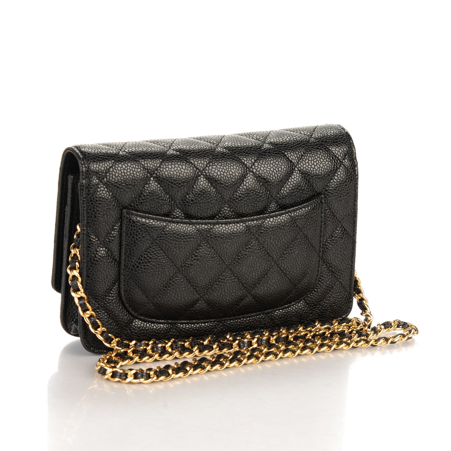 Caviar Quilted Wallet On Chain WOC Black