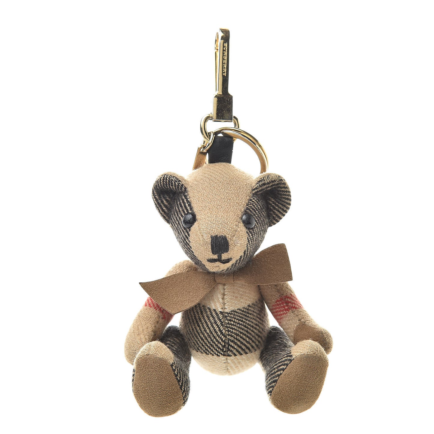 Cashmere Vintage Check Thomas Bear Bag Charm Camel