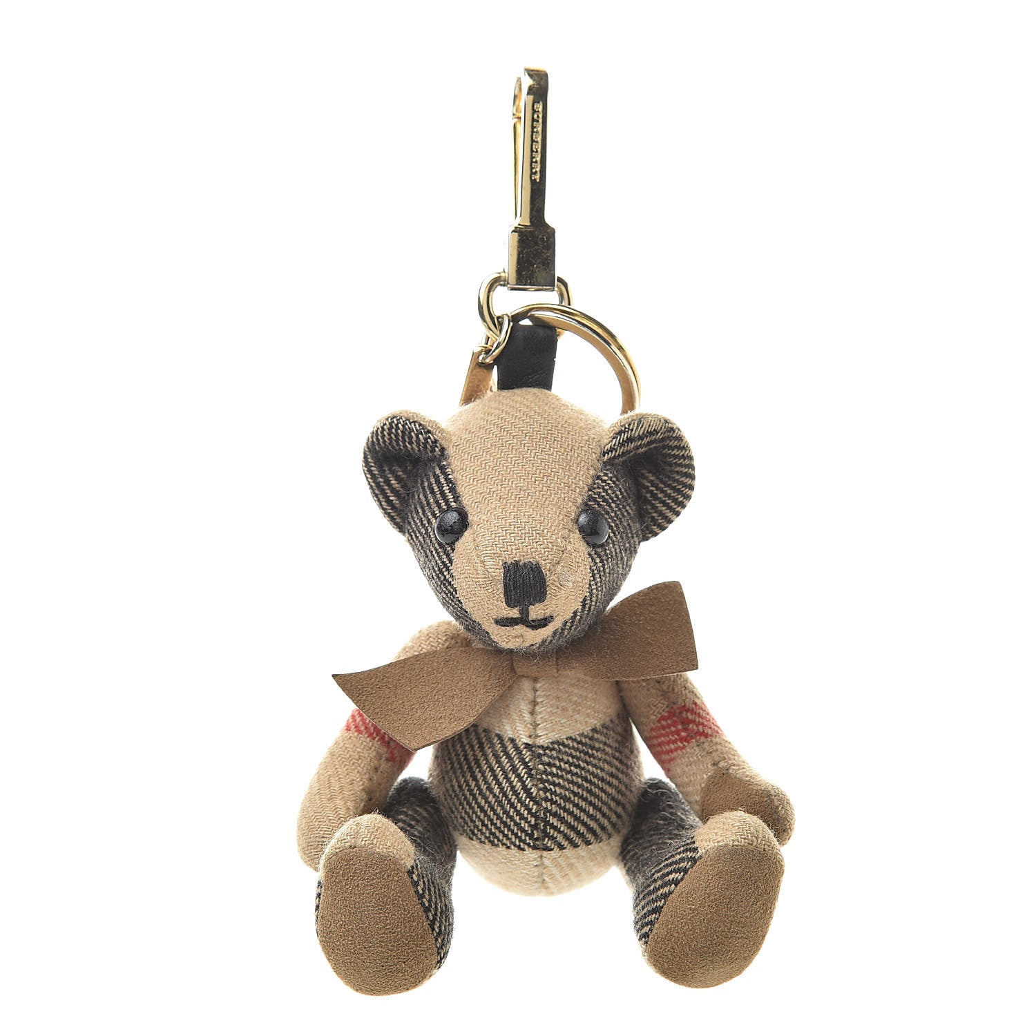 Burberry Cashmere Vintage Check Thomas Bear Bag Charm Camel 1 of 10