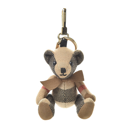 Burberry Cashmere Vintage Check Thomas Bear Bag Charm Camel 1 of 10