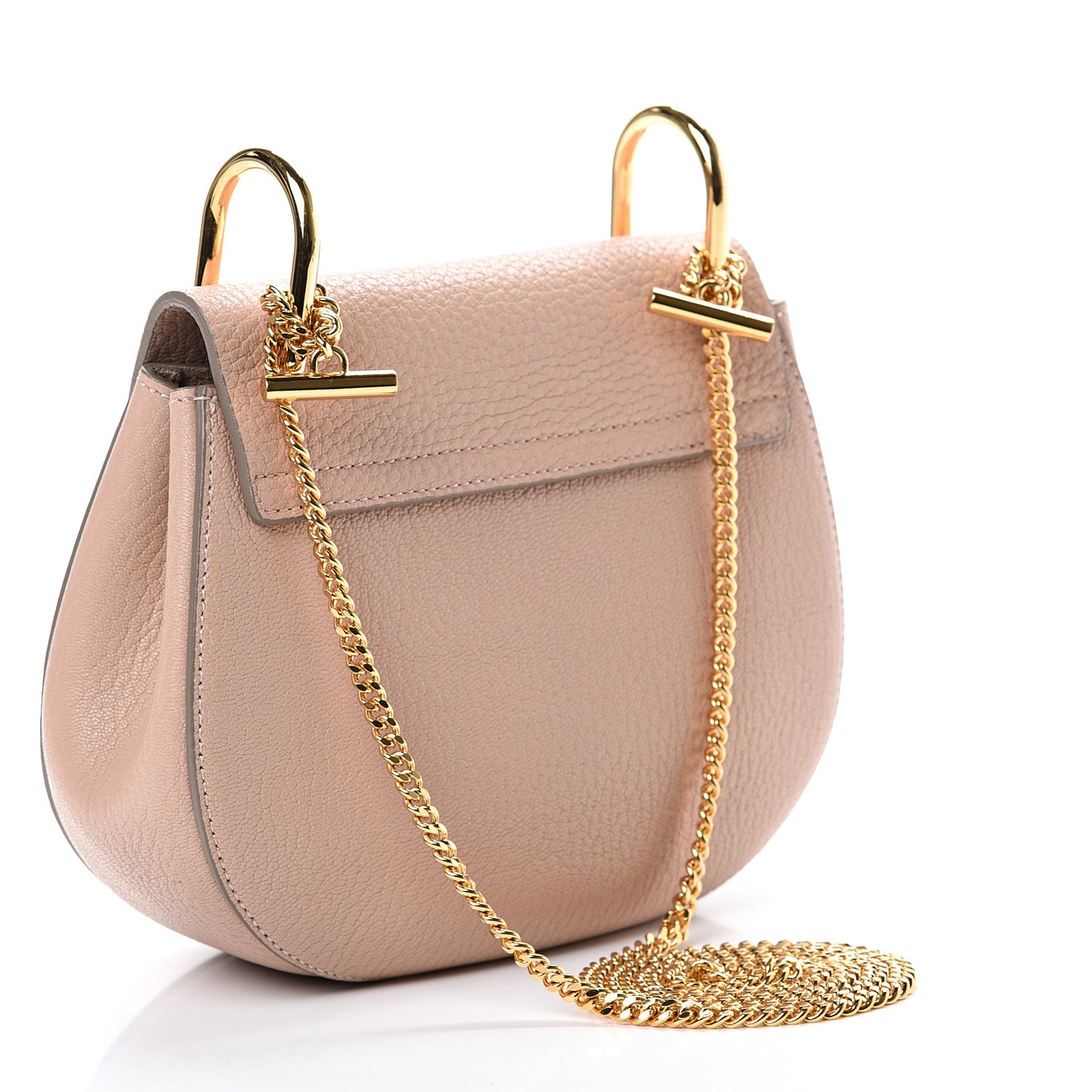 Grained Lambskin Mini Drew Shoulder Bag Cement Pink