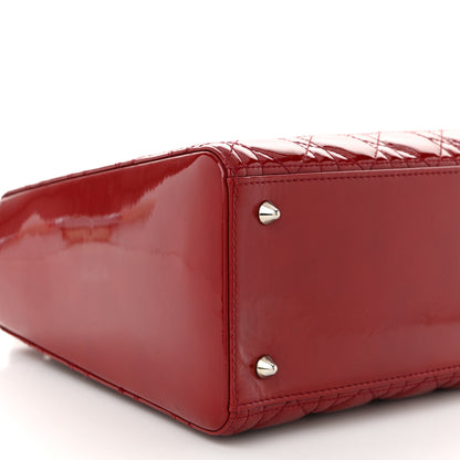 Christian Dior Patent Cannage Medium Lady Dior Red 9 of 11