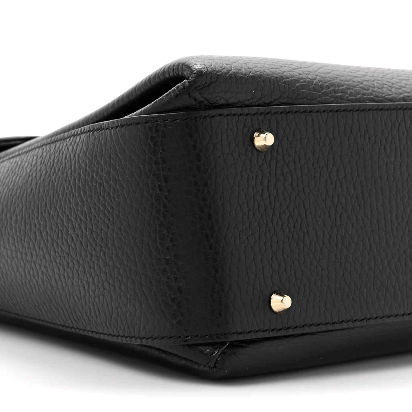 Dollar Calfskin Medium Interlocking G Top Handle Shoulder Bag Black