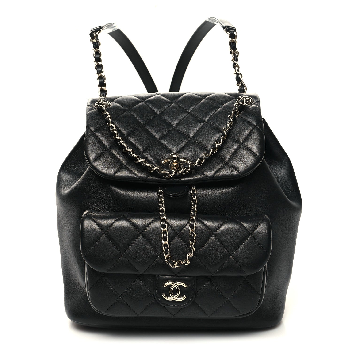 Chanel Lambskin Quilted Large Duma Drawstring Backpack Black 1 of 12